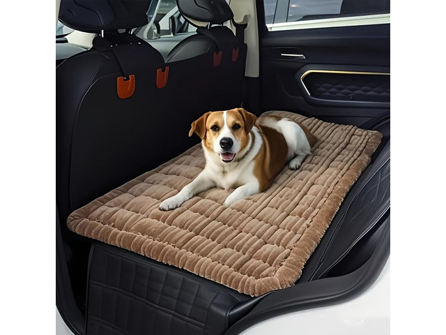 Dog Car Back Seat Bed, Thick Quilted Plush Pet Car Seat Cushion, NonSlip Washable Dog Travel Mat for Car Rear Seat, Universal Pet Sleeping Pad for...