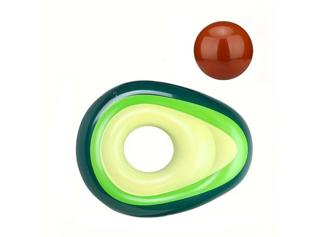 Avocado Shaped Inflatable Float Bed, Portable Water Floating Lounge Chair, Durable PVC Water Float Raft for Swimming Pool, Beach, Lake Outdoor...
