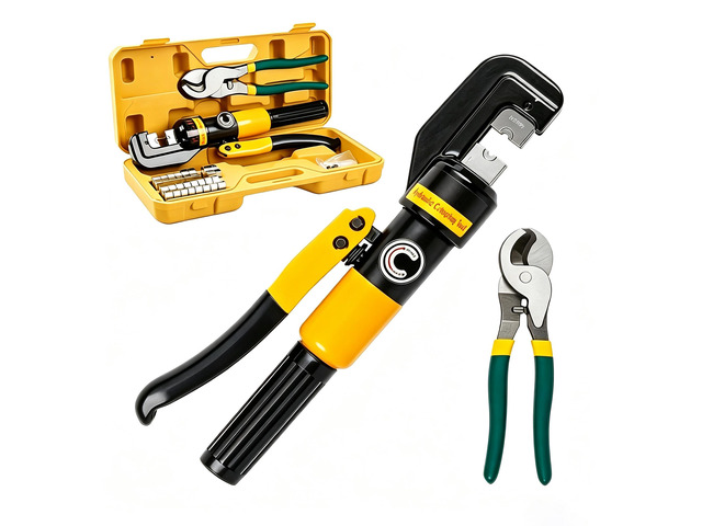 Manual Hydraulic Crimping Pliers, Heavy Duty Cable Lug Crimping Tool, Portable Hydraulic Wire Terminal Crimper for Copper Aluminum Lugs, Electrical...