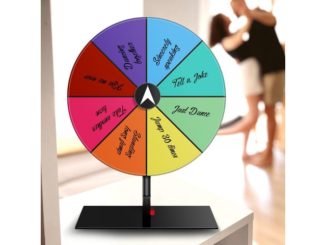 Game Spin Wheel, Tabletop Spinning Prize Wheel with Stand, Fun Party Game Spinner for Date Night, Family Gathering & Interactive Couple Activities