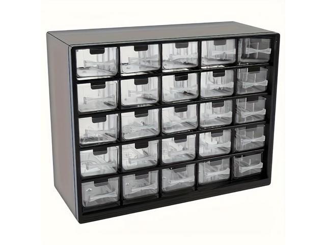 25PCS Transparent Drawer Storage Box, Adjustable Divider Hardware Organizer Cabinet, Plastic Drawer Type Tool Classification Case for Small Parts,...