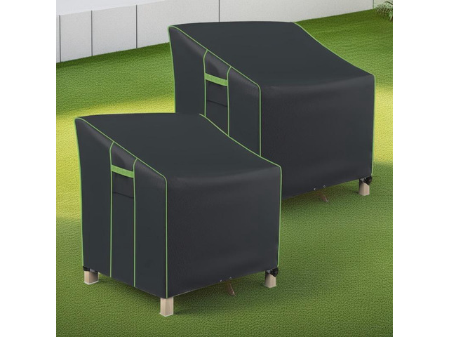 2 Pack Patio Chair Covers, Waterproof HeavyDuty Oxford Outdoor Furniture Protector, Wind Resistant AntiUV Patio Armchair Cover for Backyard Lawn