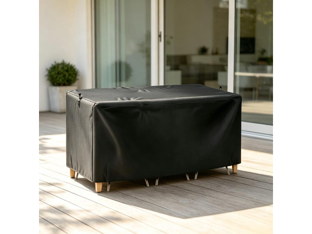 Rectangular Patio Table Cover, HeavyDuty Oxford Waterproof Outdoor Furniture Cover, Wind Resistant AntiUV Table Protector with Vent for Backyard Lawn