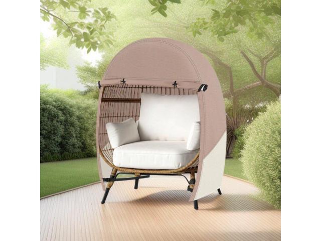 Egg Chair Cover, HeavyDuty Oxford Fabric Waterproof UVResistant TwoTone Outdoor Egg Wicker Chair Furniture Protector