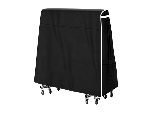 Black Patio Ping Pong Table Protector, AllSeason Waterproof Dust Cover for Vertical Folding Table Tennis Table