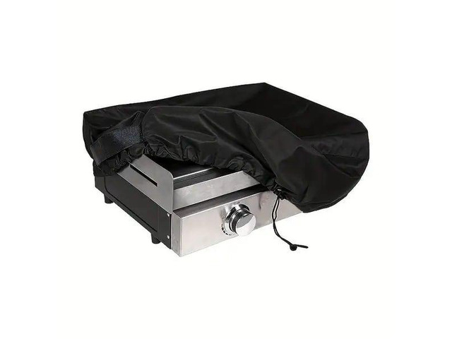 Black Tabletop Grill Cover, HeavyDuty Oxford Fabric Portable Countertop BBQ Griddle Protector with Drawstring & Carry Handle
