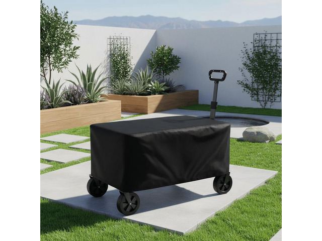Black Outdoor Wagon Cart Cover, HeavyDuty Oxford Fabric Camping Folding Utility Travel Wagon Waterproof UVResistant Protector