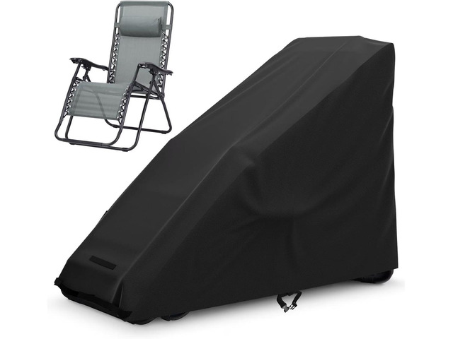 Black Stackable Folding Chair Cover, HeavyDuty Oxford Fabric Waterproof UVResistant Outdoor Stacked Folding Lounge Chair Protector