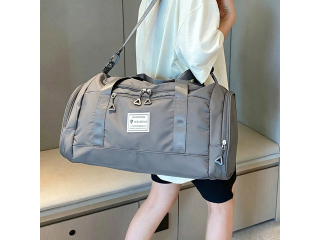 Black Large Capacity Travel Gym Bag with Clear Storage Pouch, Water Resistant Wear Resistant Duffel Bag, 2-Way Hand & Crossbody Carry Sports Bag