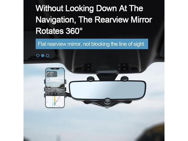 360° Car Rear View Mirror Mount Holder Stand for Apple iPhone Android Phone