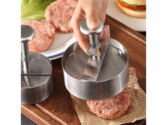 Patty Maker Press Stainless Non-Stick Round Manual Rice Ball Mold BBQ Hamburger