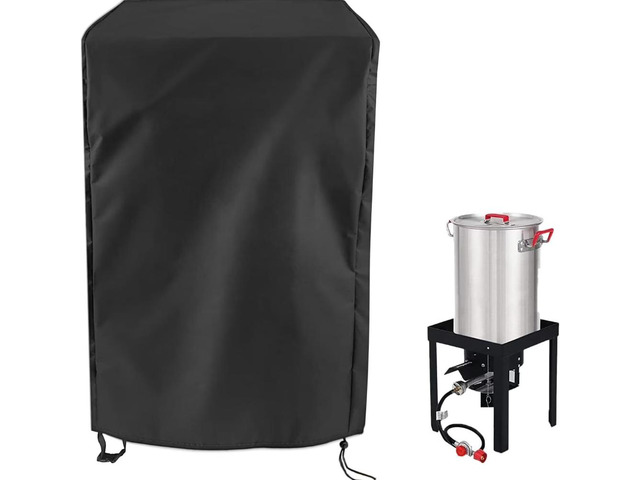 Waterproof Seafood Boiler Pot Cover, HeavyDuty Oxford Outdoor Turkey Fryer Protector, AllWeather Dust & UV Resistant Cover with Adjustable...