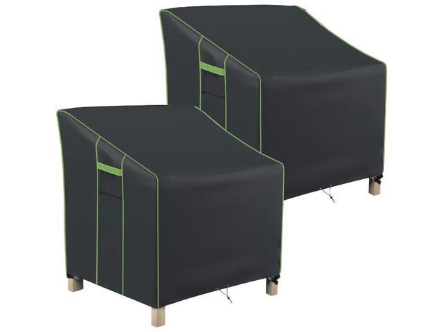 Black 2-Piece Chair Cover Set, All Weather Waterproof Outdoor Patio Chair Protector