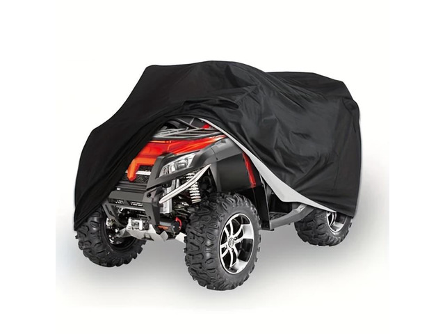 Black ATV Cover, Waterproof All Weather Outdoor Beach All Terrain Vehicle Protector