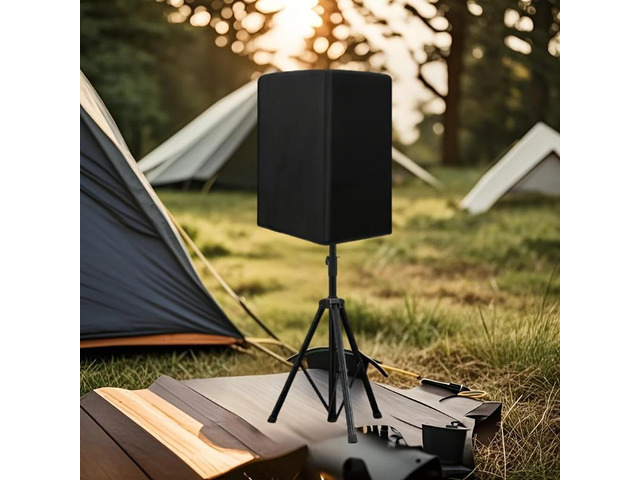 Black StandMount Speaker Protective Cover, Weatherproof Oxford Fabric Speaker Cover with Adjustable Drawstring, Dust Rain UV Resistant for Outdoor...