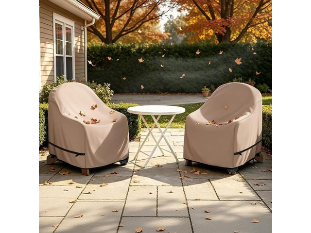 2 Pack Outdoor Chair Covers, HeavyDuty Oxford Fabric Waterproof UVResistant Patio Armchair Furniture Protector