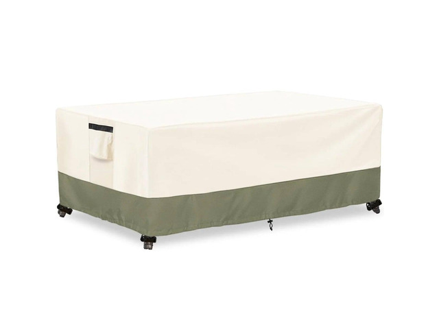 Beige & Lime Green Prep Table Cover,36'L x 24'W x 16'H,Weatherproof Outdoor Table Protector with Black Mesh Side Vents, Black Handles, 4 Corner...
