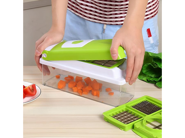 12 In 1 Vegetable Chopper, MultiFunction Food Cutter Slicer Dicer, Kitchen Veggie Grater Peeler with Unbreakable Storage Container