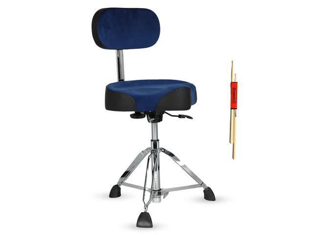 5 Core Drum Throne w Backrest 4' Padded Stool Adjustable 24.5' Drummer Chair w 441Lb Capacity