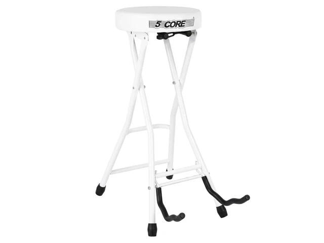 5Core Guitar Stool 3.15' Padded Chair Foldable Heavy Duty Music Seat Built in Foot Rest Guitar Stand