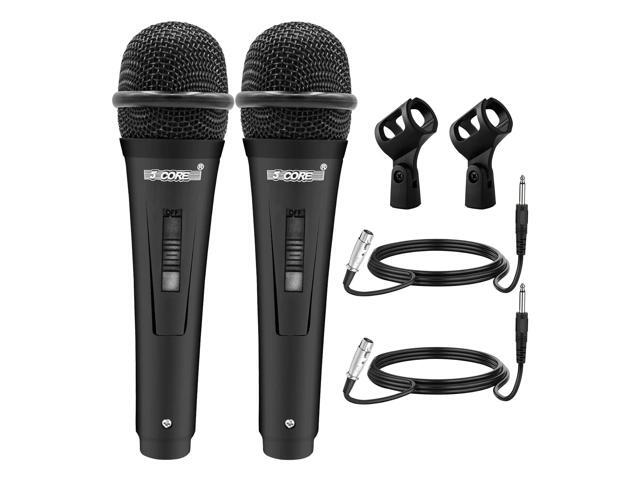 5 Core 2 Piece XLR Dynamic Microphone Set Handheld Karaoke Singing Studio Vocal Mics
