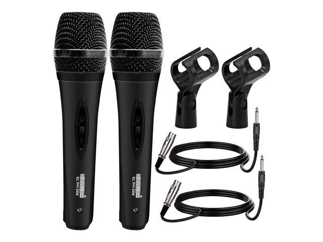 5 Core 2 Piece XLR Dynamic Microphone Set Handheld Karaoke Singing Studio Vocal Mics