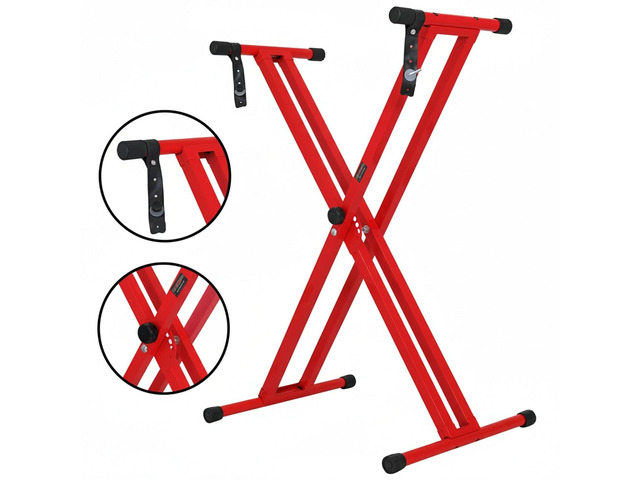 5 Core Keyboard Stand Dual X Shape Adjustable Foldable Portable Key Board Stands w Locking Strap