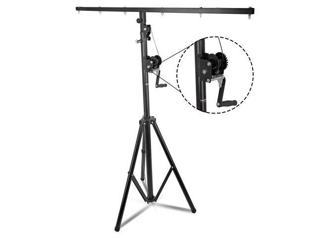 5 Core DJ Light Stand Tall Crank Stage Lighting Truss System Adjustable w T bar Heavy Duty