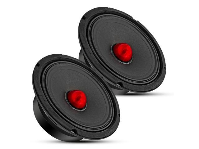 5 CORE 6.5 Inch Midrange Car Speakers Pair 360W 4 Ohm Pair Built in Red Aluminium Super Bullet Tweeters DJ PRO Audio Stereo Subwoofer for Car or...