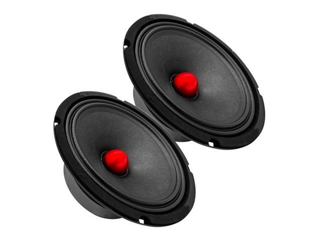 5 CORE 8 Inch Speaker Mid Range Bullet Pro Audio Replacement PA DJ Car Driver 2PCS Red Aluminium Bullet 500W Max 8 Ohms Audio Door Speakers for...