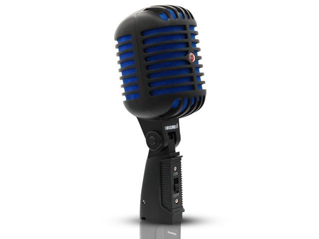 5 Core Inc. Classic Retro Microphone Dynamic Metal Body Old Vintage Style Unidirectional Cardioid Mic For Singing w XLR Input - RTRO MIC CH BLK-BLU