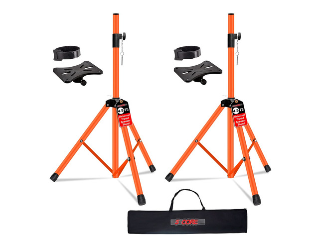 5 Core Speaker Stand Pair Height Adjustable 54' Heavy Duty PA DJ Tripod Studio Monitor Stands
