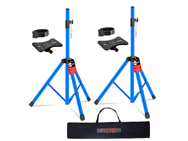 5 Core Speaker Stand Pair Height Adjustable 54' Heavy Duty PA DJ Tripod Studio Monitor Stands
