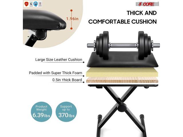 5 Core Premium Adjustable Padded Keyboard X-Style Bench Portable Foldable Piano Keyboard Stool Extra Thick Padded Chair 4 Non-Slip Rubber Feet,...