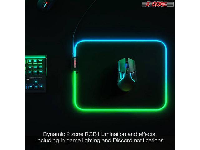 5 Core RGB Mouse Pad - Computer Mouse Mat with Anti-Slip Rubber Base, Easy Gliding, Spill-Resistant Surface, Durable Materials, Flexible, Portable,...