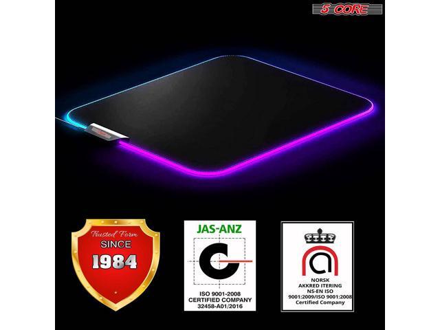 5 Core RGB Mouse Pad - Computer Mouse Mat with Anti-Slip Rubber Base, Easy Gliding, Spill-Resistant Surface, Durable Materials, Flexible, Portable,...