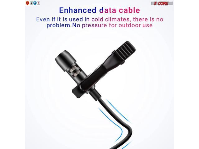 5 Core Professional Omnidirectional Lavalier Microphone 3.5mm Clip-On Lapel Mic for Smartphone DSLR Camera PC Interview Video Camcorders Audio...