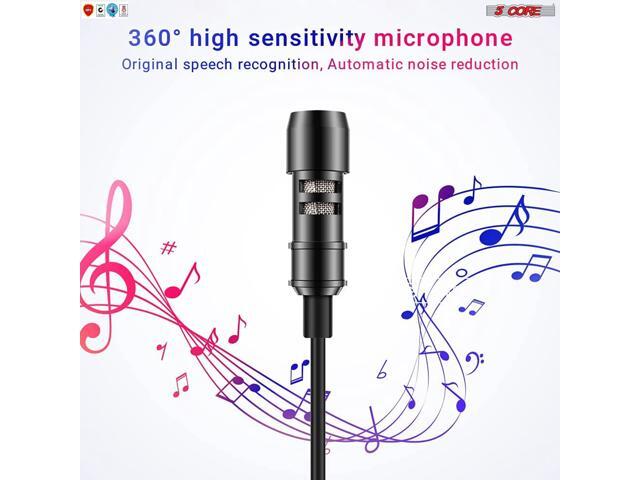 5 Core Professional Omnidirectional Lavalier Microphone 3.5mm Clip-On Lapel Mic for Smartphone DSLR Camera PC Interview Video Camcorders Audio...