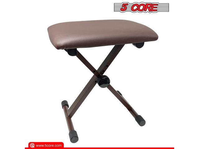 5 Core Premium Adjustable Padded Keyboard X-Style Bench Portable Foldable Piano Keyboard Stool Extra Thick Padded Chair 4 Non-Slip Rubber Feet,...