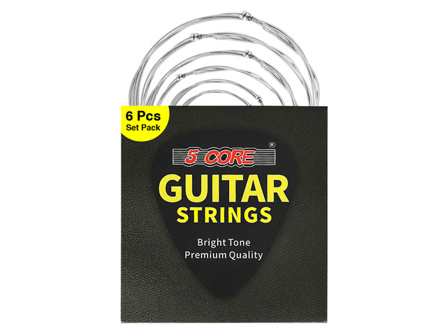 5 Core Acoustic Guitar Strings Brass Heavy Duty Extra Light Gauge (.010.048) High Carbon Steel Core Bright & Powerful Tone 6 String Set for All...