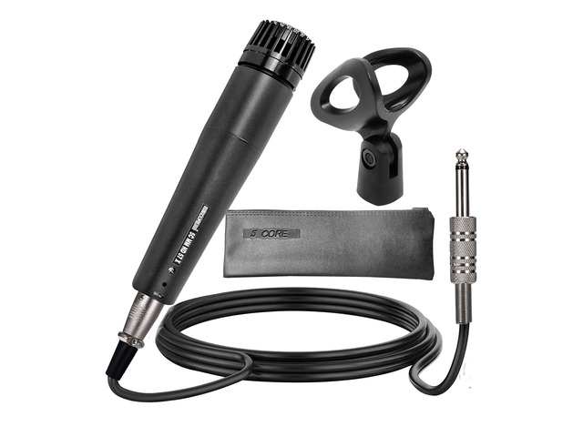 5 Core Dynamic Instrument Mic - Premium Quality and Versatile Mic for Live Performances, On Stage and Studio Recording - Durable Metal Mic- Cable,...