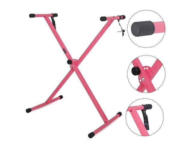 5 Core Keyboard Stand Adjustable Digital Electric Piano Synthesizer Music Stands For 61 76 88 Keys - PINK
