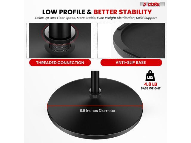 5 Core Mic Stand Floor Adjustable Universal Heavy Duty Microphone Stands Round Base Soporte De microfono