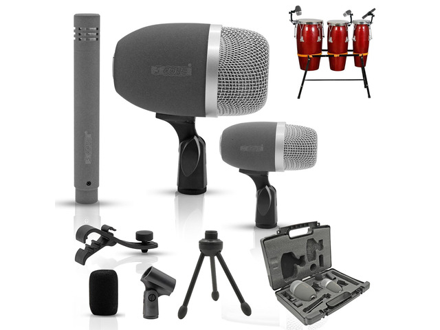 5 Core Conga Mic Cardioid Dynamic XLR Microphone For Kick Drum Snare Tom Instruments W Pencil Condenser Microphono - CONGO 3XP