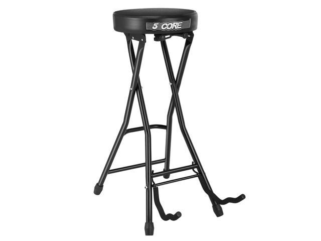 5 Core Guitar Stool Seat, Super Comfortable and Durable Guitar Stand Chair with Padded Guitar Holder for Guitar Players and Musicians - GSTOOL BLK