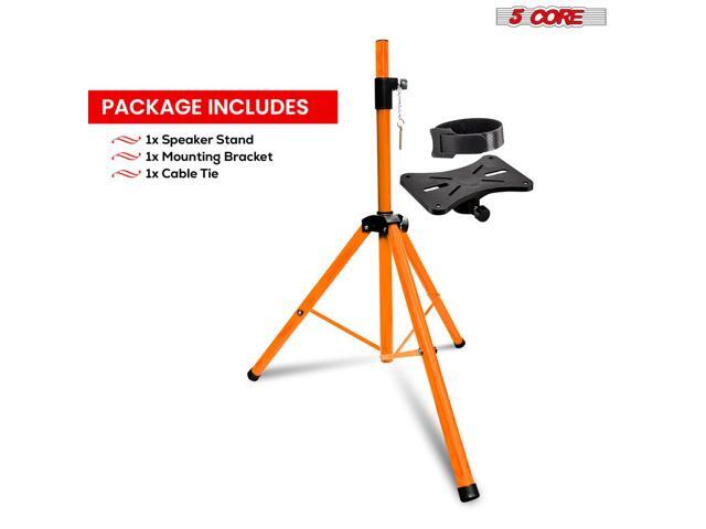5 Core Speaker Stand Tripod Floor Heavy Duty Adjustable Up to 72 Inch DJ Studio Monitor kanto Stands Pole Mount - SS HD 1PK ORG WOB