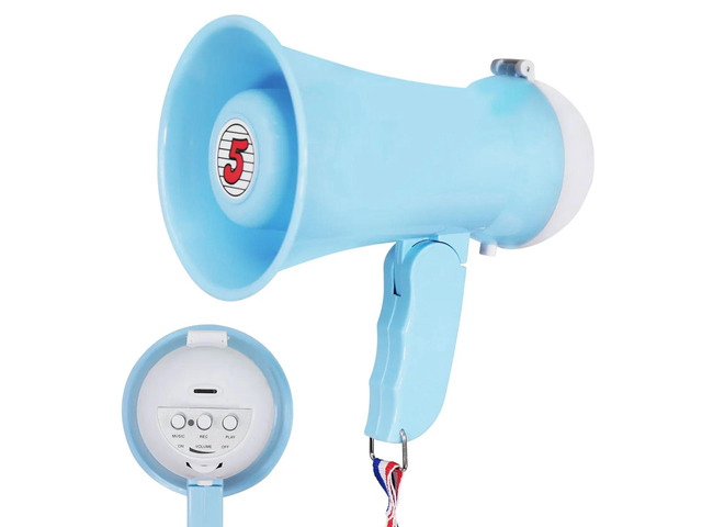 5 Core Megaphone Bullhorn Speaker 15W Mini Battery Power Bull Horn w Siren 400 Yard Range