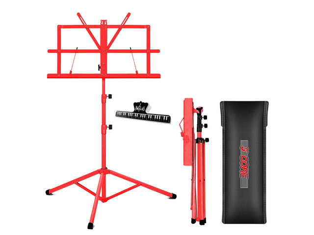 5 Core Music Stand Height Adjustable Desktop Book Stands Portable Sheet Holder All Metal Bookstand Foldable Atril Para Partituras w Carrying Bag &...