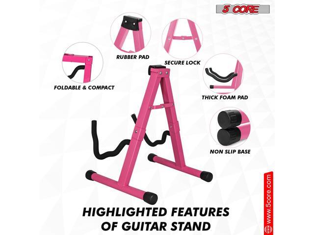 5 Core Guitar Stand Pair A Frame Shape w Soft Foam Arms Non Slip Rubber Supports Acoustic Electric Bass Ukulele Banjo Foldable for School Studio...
