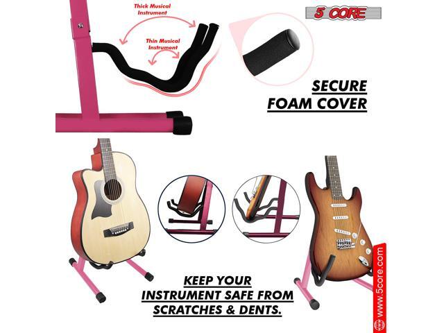5 Core Guitar Stand Pair A Frame Shape w Soft Foam Arms Non Slip Rubber Supports Acoustic Electric Bass Ukulele Banjo Foldable for School Studio...